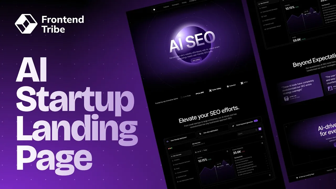 AI Landing Page using React, Next.js, Tailwind, Framer